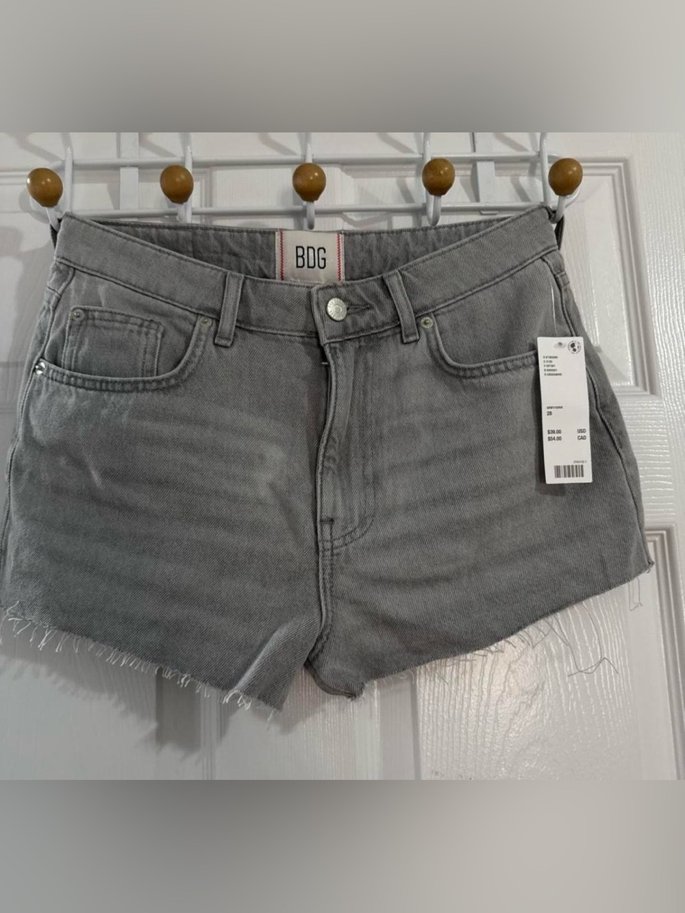 BDG High-Rise Gray Denim Shorts